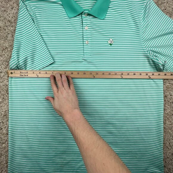 Vineyard Vines Mens Shirt XL Green Striped Short Sleeve Golf Club Emu Stretch - Picture 4 of 11